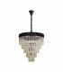 Poland Ceiling Pendant Round 5 Tier 19 Light E14 Matt Black Cognac Sculpted Glass Item Weight: 32.6kg-4