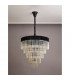 Poland Ceiling Pendant Round 5 Tier 19 Light E14 Matt Black Cognac Sculpted Glass Item Weight: 32.6kg-8