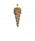 Poland Ceiling Pendant Round 5 Tier 23 Light E14 Brass Smoke Sculpted Glass-1