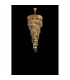 Poland Ceiling Pendant Round 5 Tier 23 Light E14 Brass Smoke Sculpted Glass-3