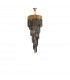 Poland Ceiling Pendant Round 5 Tier 23 Light E14 Brass Smoke Sculpted Glass-4