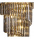 Poland Ceiling Pendant Round 5 Tier 23 Light E14 Brass Smoke Sculpted Glass-7