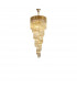 Poland Ceiling Pendant Round 5 Tier 23 Light E14 Brass Cognac Sculpted Glass-1