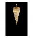 Poland Ceiling Pendant Round 5 Tier 23 Light E14 Brass Cognac Sculpted Glass-3