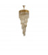 Poland Ceiling Pendant Round 5 Tier 23 Light E14 Brass Cognac Sculpted Glass-4