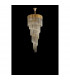 Poland Ceiling Pendant Round 5 Tier 23 Light E14 Brass Cognac Sculpted Glass-8