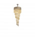 Poland Ceiling Pendant Round 5 Tier 23 Light E14 Polished Nickel Cognac Sculpted Glass-1