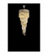 Poland Ceiling Pendant Round 5 Tier 23 Light E14 Polished Nickel Cognac Sculpted Glass-3