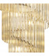 Poland Ceiling Pendant Round 5 Tier 23 Light E14 Polished Nickel Cognac Sculpted Glass-7