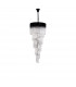 Poland Ceiling Pendant Round 5 Tier 23 Light E14 Matt Black Clear Sculpted Glass Item Weight: 56.2kg-4