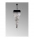 Poland Ceiling Pendant Round 5 Tier 23 Light E14 Matt Black Clear Sculpted Glass Item Weight: 56.2kg-8