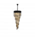 Poland Ceiling Pendant Round 5 Tier 23 Light E14 Matt Black Smoke Sculpted Glass-1