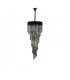 Poland Ceiling Pendant Round 5 Tier 23 Light E14 Matt Black Smoke Sculpted Glass-4