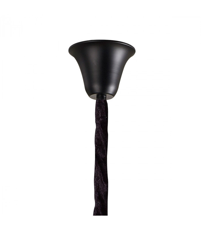 Poland Ceiling Pendant Round 5 Tier 23 Light E14 Matt Black Smoke Sculpted Glass-5