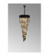 Poland Ceiling Pendant Round 5 Tier 23 Light E14 Matt Black Smoke Sculpted Glass-9