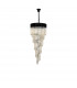 Poland Ceiling Pendant Round 5 Tier 23 Light E14 Matt Black Cognac Sculpted Glass-4