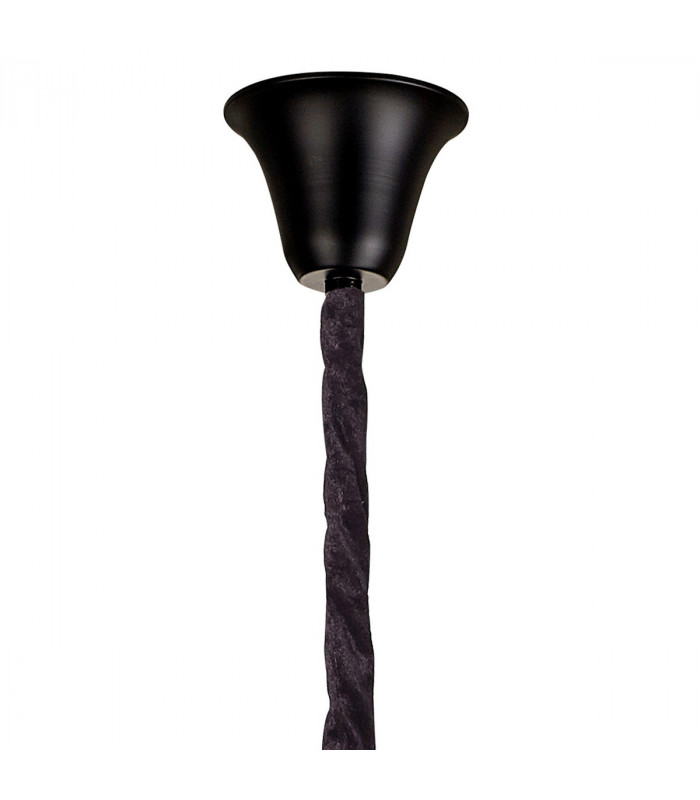 Poland Ceiling Pendant Round 5 Tier 23 Light E14 Matt Black Cognac Sculpted Glass-5