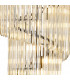 Poland Ceiling Pendant Round 5 Tier 23 Light E14 Matt Black Cognac Sculpted Glass-7