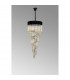 Poland Ceiling Pendant Round 5 Tier 23 Light E14 Matt Black Cognac Sculpted Glass-8