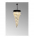 Poland Ceiling Pendant Round 5 Tier 23 Light E14 Matt Black Cognac Sculpted Glass-9