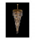 Poland Ceiling Pendant Round 7 Tier 31 Light E14 Brass Smoke Sculpted Glass-3