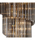 Poland Ceiling Pendant Round 7 Tier 31 Light E14 Brass Smoke Sculpted Glass-7