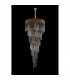 Poland Ceiling Pendant Round 7 Tier 31 Light E14 Brass Smoke Sculpted Glass-8