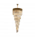 Poland Ceiling Pendant Round 7 Tier 31 Light E14 Brass Cognac Sculpted Glass-1