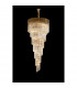 Poland Ceiling Pendant Round 7 Tier 31 Light E14 Brass Cognac Sculpted Glass-3