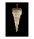 Poland Ceiling Pendant Round 7 Tier 31 Light E14 Brass Cognac Sculpted Glass-8