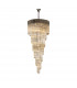 Poland Ceiling Pendant Round 7 Tier 31 Light E14 Polished Nickel Cognac Sculpted Glass-1