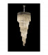 Poland Ceiling Pendant Round 7 Tier 31 Light E14 Polished Nickel Cognac Sculpted Glass-8