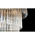 Poland Ceiling Pendant Round 7 Tier 31 Light E14 Polished Nickel Cognac Sculpted Glass-9