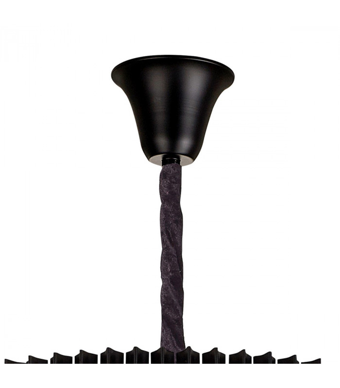 Poland Ceiling Pendant Round 7 Tier 31 Light E14 Matt Black Clear Sculpted Glass Item Weight: 92.7kg-5