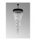 Poland Ceiling Pendant Round 7 Tier 31 Light E14 Matt Black Clear Sculpted Glass Item Weight: 92.7kg-8