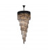 Poland Ceiling Pendant Round 7 Tier 31 Light E14 Matt Black Smoke Sculpted Glass-1