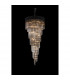 Poland Ceiling Pendant Round 7 Tier 31 Light E14 Matt Black Smoke Sculpted Glass-3