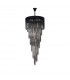 Poland Ceiling Pendant Round 7 Tier 31 Light E14 Matt Black Smoke Sculpted Glass-4