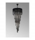 Poland Ceiling Pendant Round 7 Tier 31 Light E14 Matt Black Smoke Sculpted Glass-8