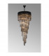 Poland Ceiling Pendant Round 7 Tier 31 Light E14 Matt Black Smoke Sculpted Glass-9