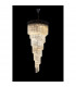 Poland Ceiling Pendant Round 7 Tier 31 Light E14 Matt Black Cognac Sculpted Glass-3