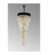 Poland Ceiling Pendant Round 7 Tier 31 Light E14 Matt Black Cognac Sculpted Glass-8