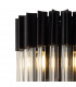 Poland Wall Lamp 3 Light E14 Matt Black Clear Sculpted Glass-6
