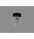 Poland Wall Lamp 3 Light E14 Matt Black Clear Sculpted Glass-7