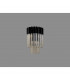 Poland Wall Lamp 3 Light E14 Matt Black Cognac Sculpted Glass-7