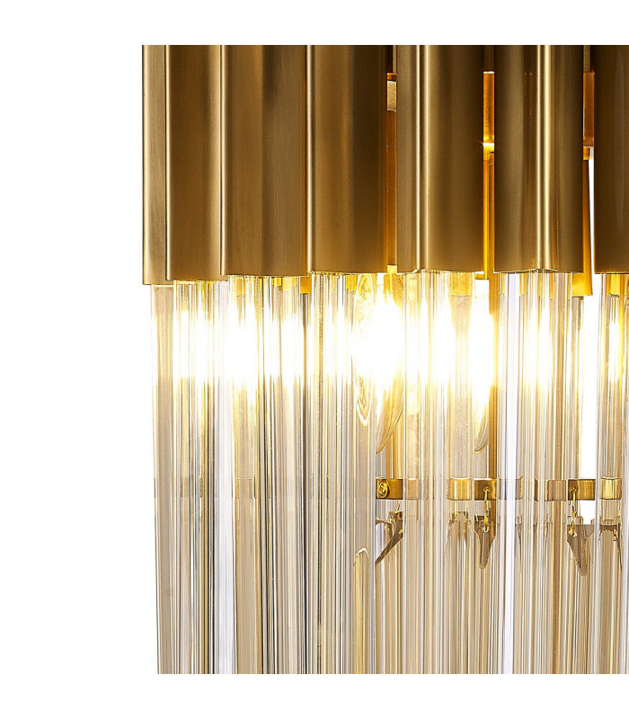 Poland Table Lamp 3 Light E14 Brass Cognac Sculpted Glass-5