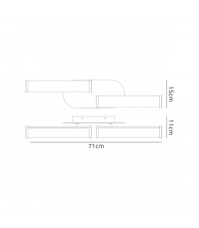Glen Ceiling Lamp 2 Light 9W LED 4000K 1153lm IP44 Sand Black-2