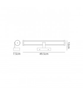 Glen Wall Lamp Over Mirror 12W LED 4000K 795lm IP44 Sand Black-2