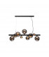 Marshall Linear Ceiling Pendant 9 Light G9 Satin Black Chrome Plated Glass-1