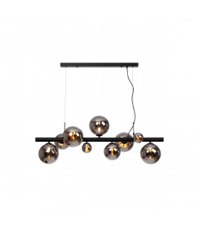 Marshall Linear Ceiling Pendant 9 Light G9 Satin Black Chrome Plated Glass-1